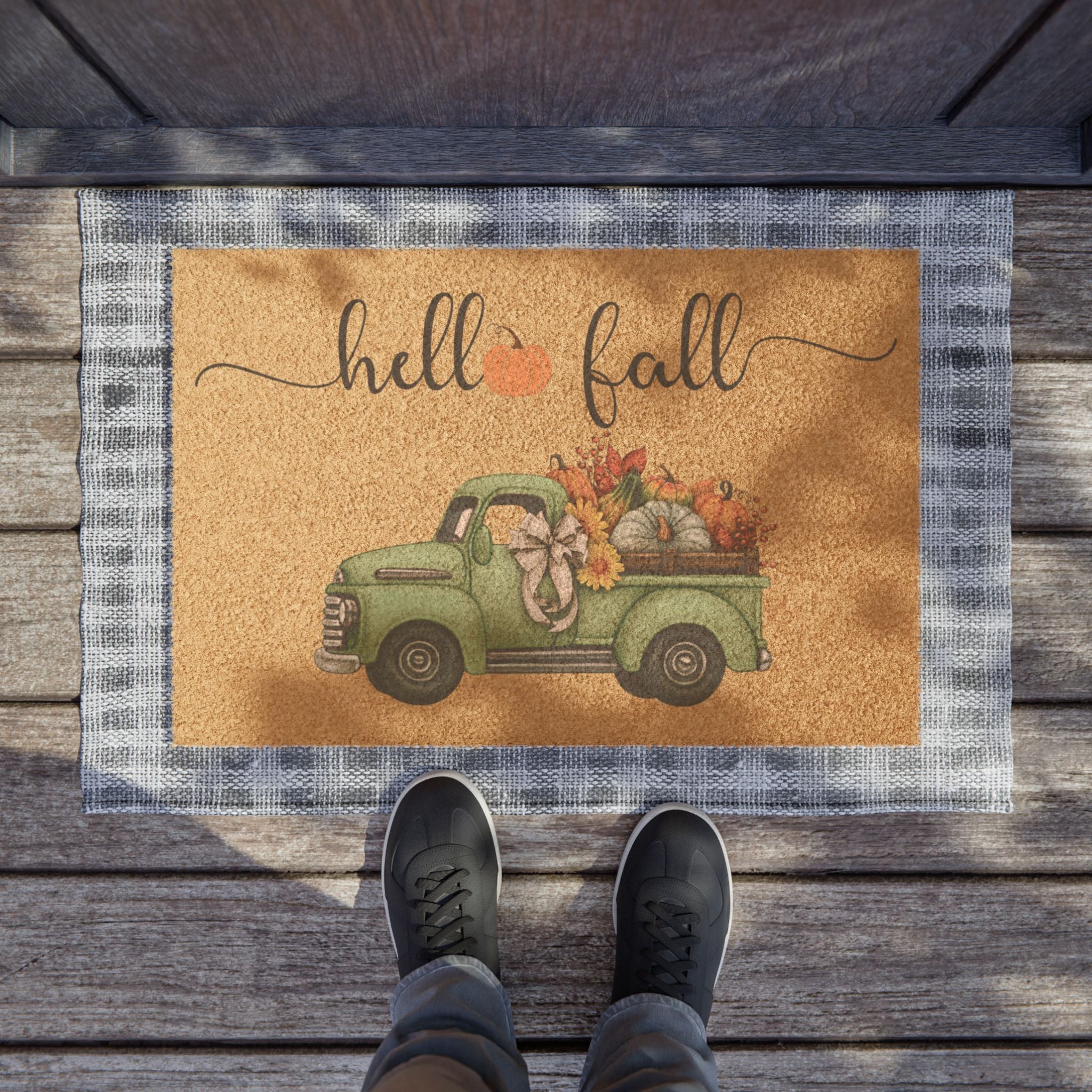Hello Fall Doormat, Hello Fall Entrance Mat, Cute Autum Decor, Housewarming Gift, Indoor/Outdoor Welcome Mat