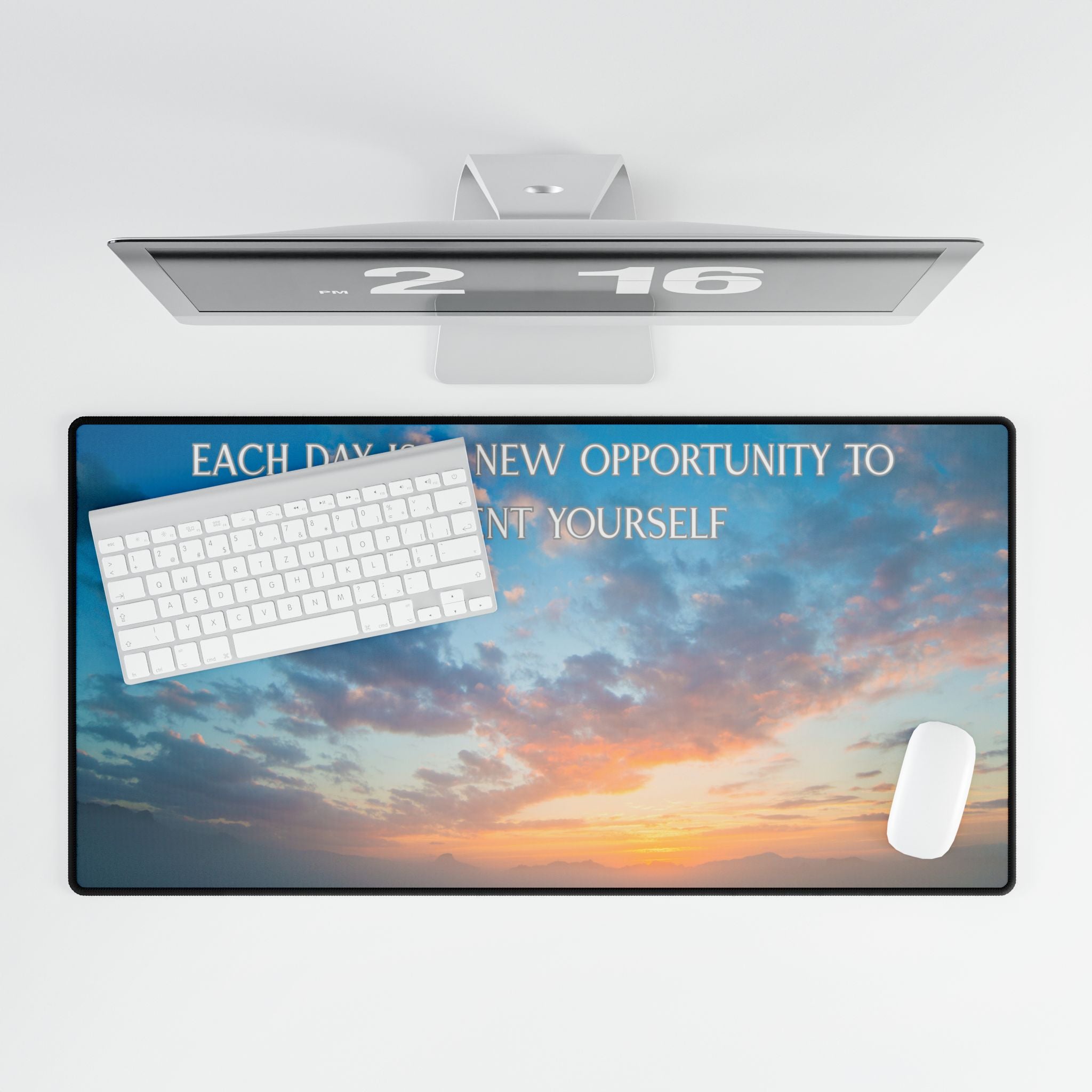 Desk Mat - Daily Affirmation, Bright & Cheerful Summer Design for Home Office and College Students