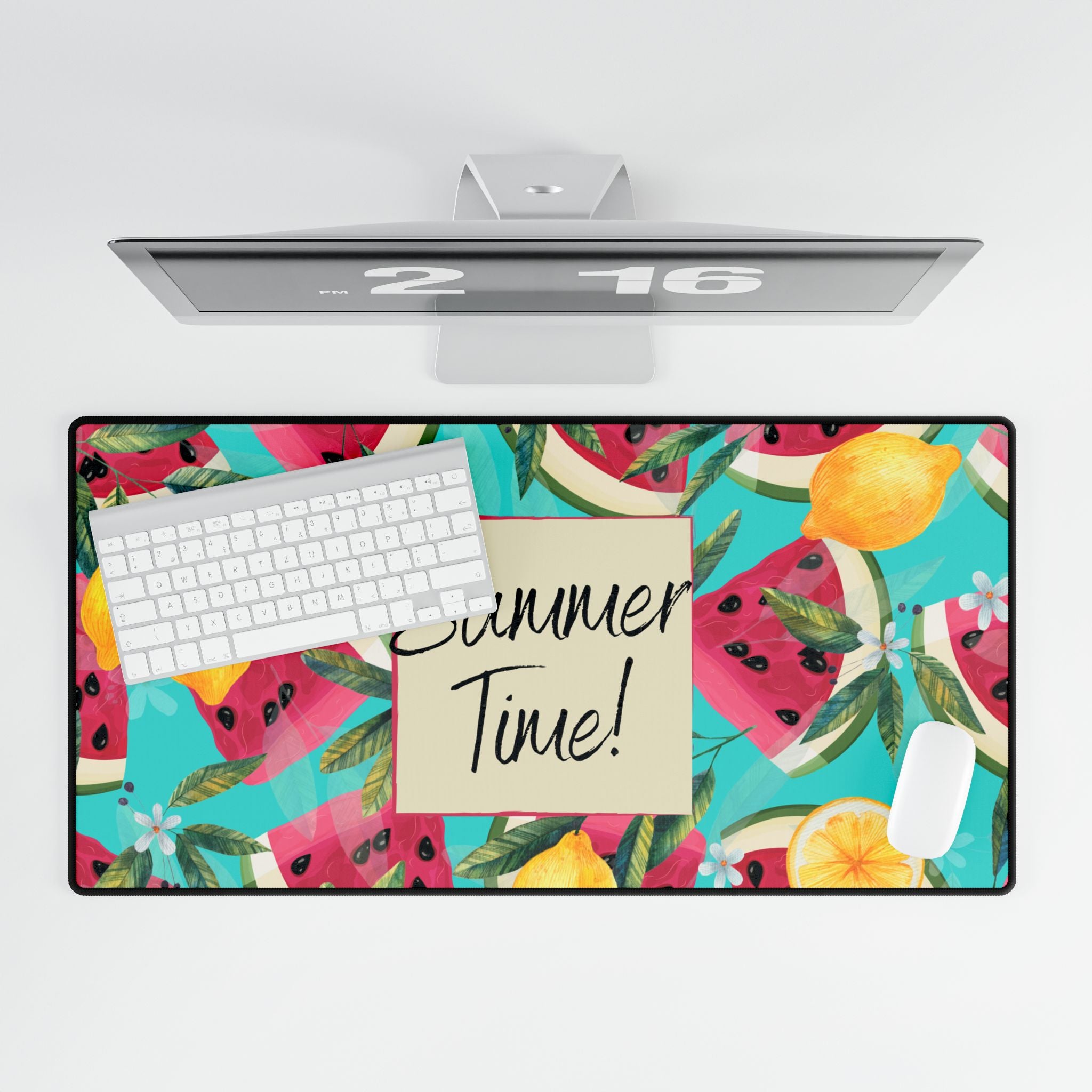 Desk Mat - Summer Time, Bright & Cheerful Summer Design for Home Office and College Students
