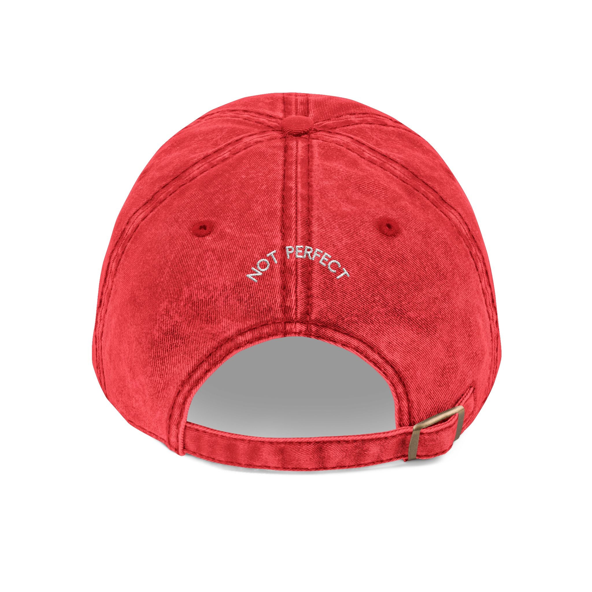 Vintage Embroidered Cap - 'Present' & 'Not Perfect'