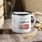 True Crime & Hallmark Enamel Camp Cup - Cozy Drinkware for Crafters & Fans, Perfect Gift for Holidays, Camping, Movie Nights