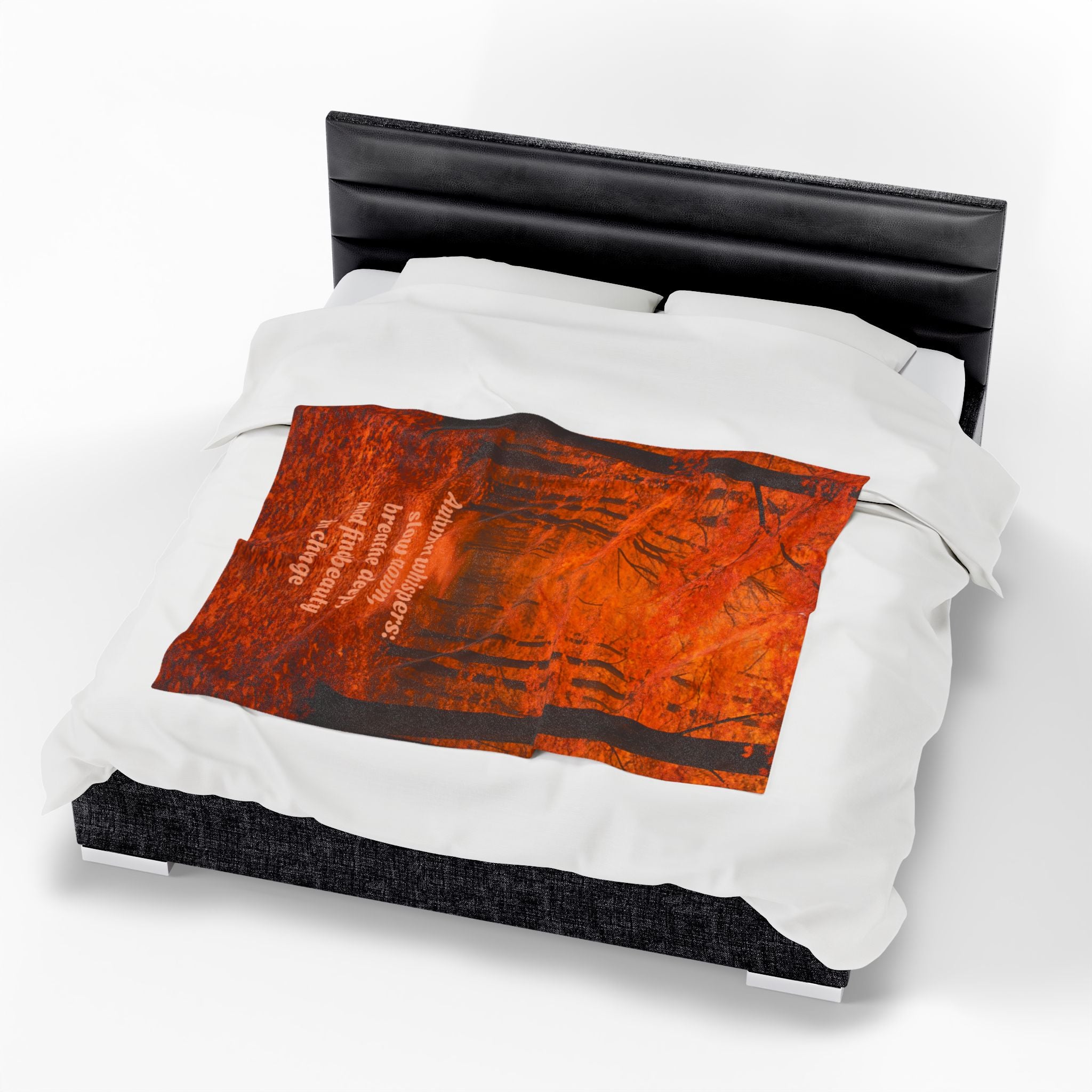 Velveteen Plush Blanket - Autumn-Inspired Cozy Fall Decor and Inspirational Quote Throw