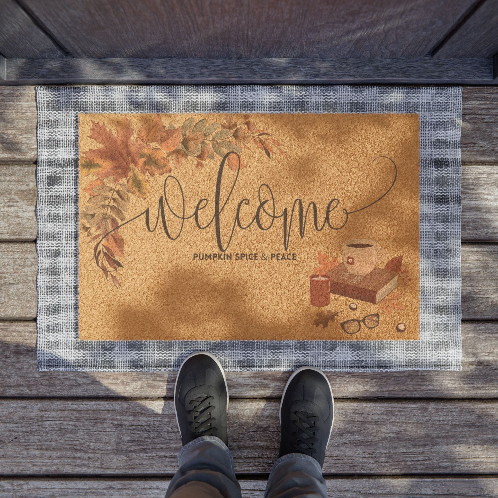 Cozy Welcome Doormat, Home Sweet Home Entrance Mat, Cute Autum Decor, Housewarming Gift, Indoor/Outdoor Welcome Mat
