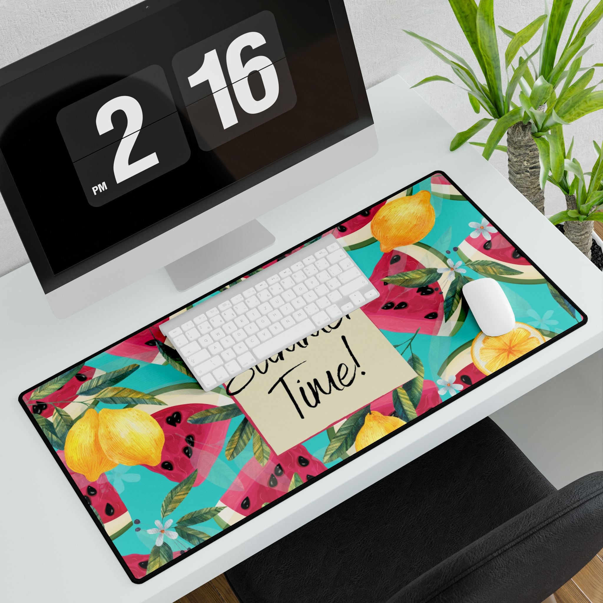 Desk Mat - Summer Time, Bright & Cheerful Summer Design for Home Office and College Students