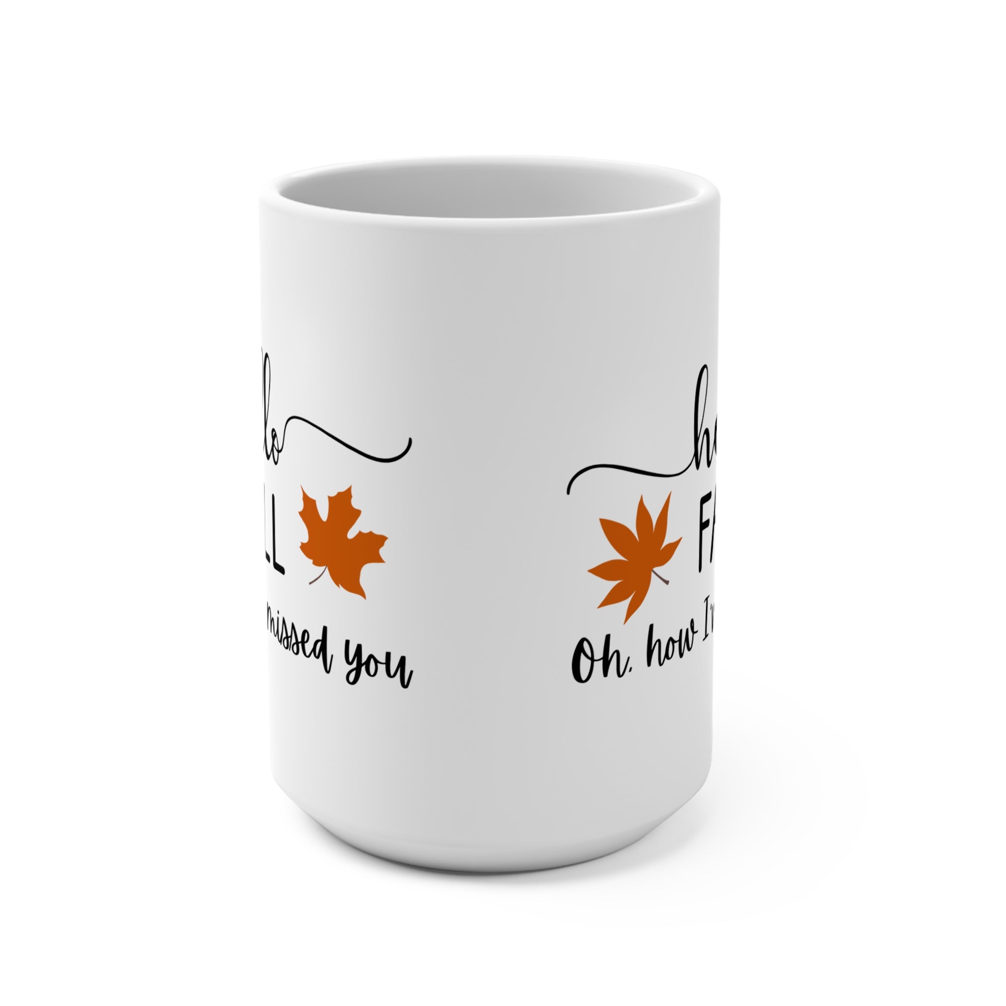 Hello Fall Mug - 15oz Seasonal Coffee Cup, Autumn Drinkware, Cozy Home Gift, Thanksgiving Decor, Fall Aesthetic