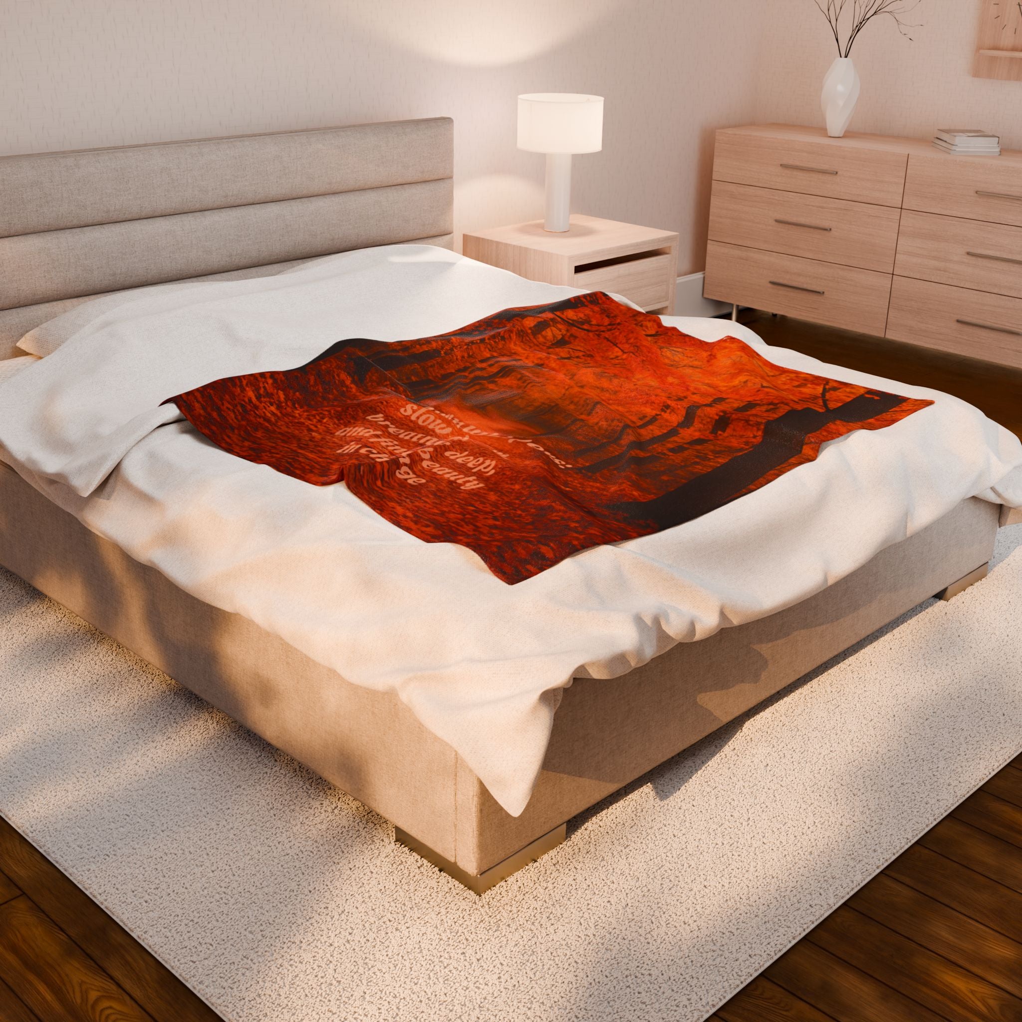 Velveteen Plush Blanket - Autumn-Inspired Cozy Fall Decor and Inspirational Quote Throw