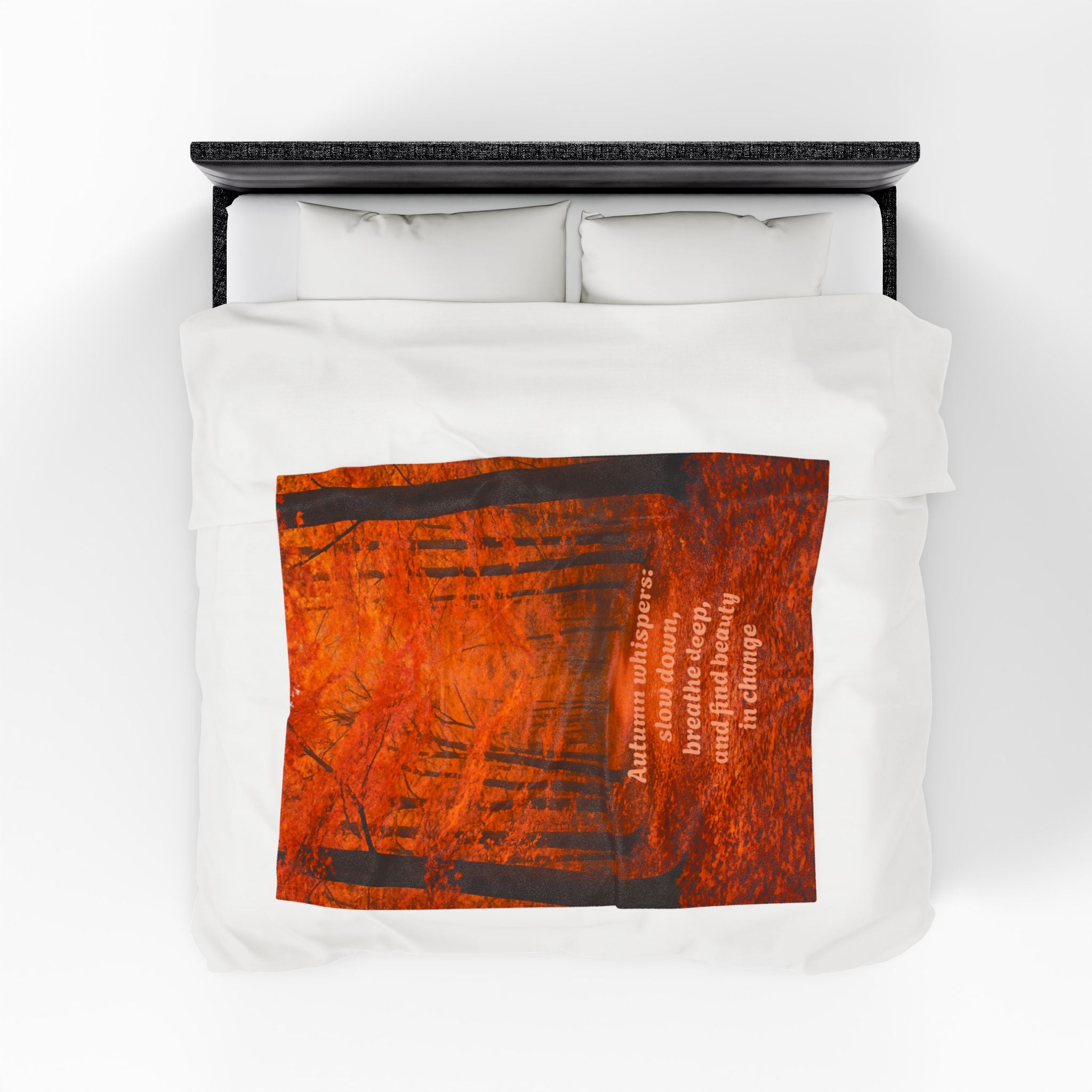 Velveteen Plush Blanket - Autumn-Inspired Cozy Fall Decor and Inspirational Quote Throw