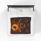 Velveteen Plush Blanket - Spooky Season Halloween Decor Cozy Throw Autumn Gift Warm Blanket