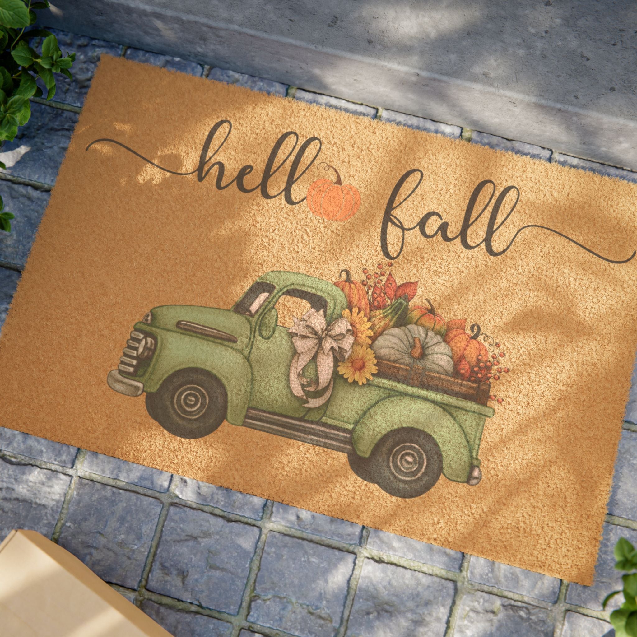 Hello Fall Doormat, Hello Fall Entrance Mat, Cute Autum Decor, Housewarming Gift, Indoor/Outdoor Welcome Mat