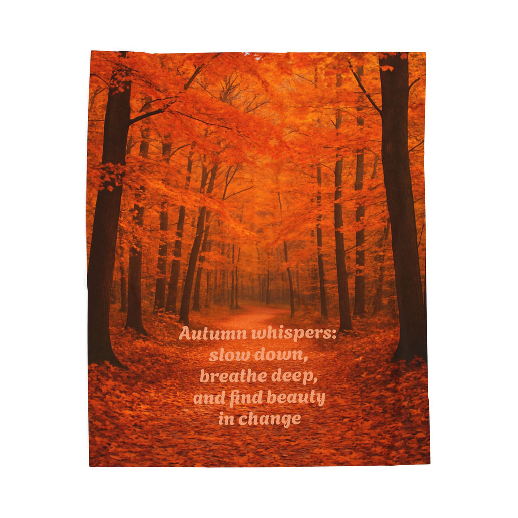 Velveteen Plush Blanket - Autumn-Inspired Cozy Fall Decor and Inspirational Quote Throw