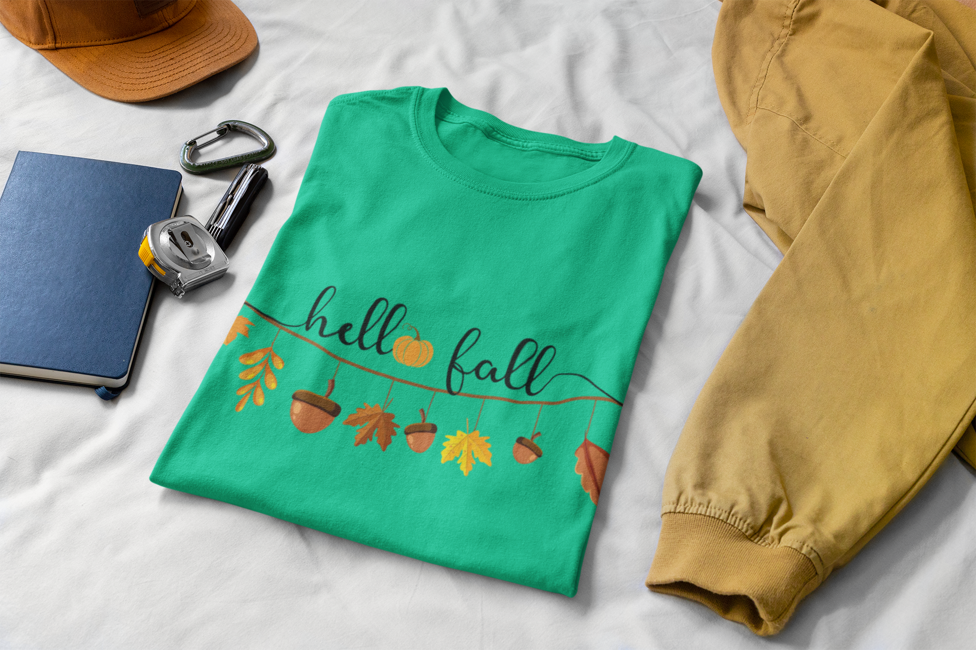 Fall-Themed Unisex T-Shirt - Hello Fall Graphic Tee, Autumn Apparel, Seasonal Gift, Cozy Casual Wear, Halloween Top