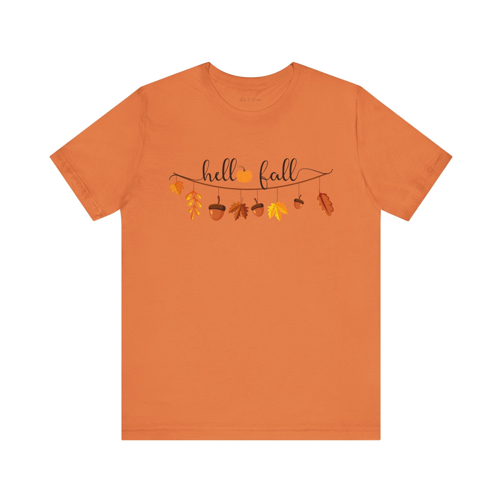 Fall-Themed Unisex T-Shirt - Hello Fall Graphic Tee, Autumn Apparel, Seasonal Gift, Cozy Casual Wear, Halloween Top