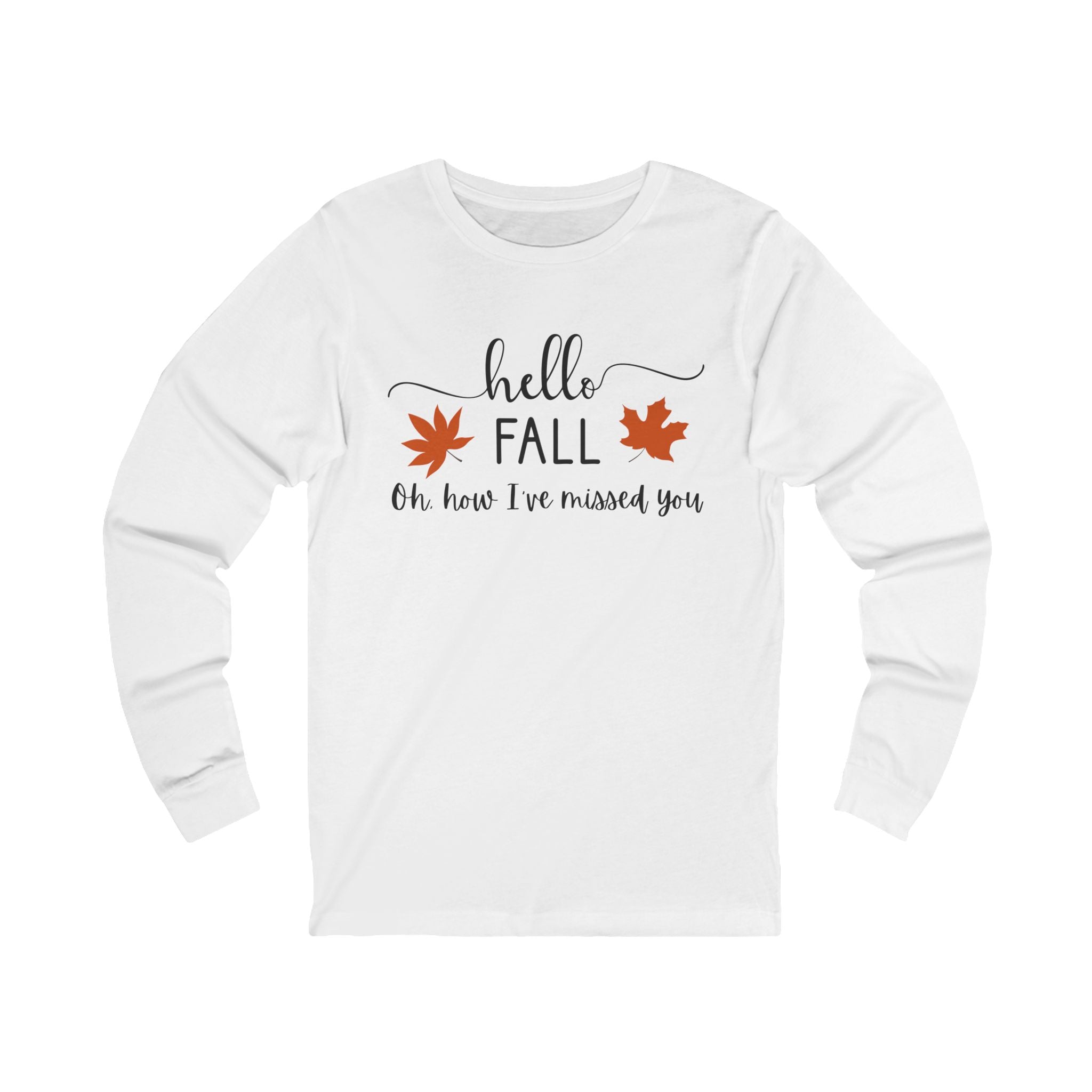 Fall Long Sleeve Tee, Cozy Autumn Shirt, Unisex Graphic Tee, Seasonal Apparel, Thanksgiving Gift, Hello Fall Shirt