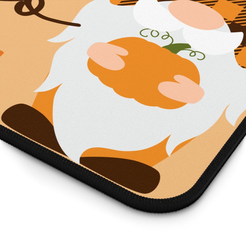 Autumn Gnome Desk Mat - Hello Pumpkin Design, Perfect for Home Office, Fall Decor, Workstation Upgrade, Seasonal Gift
