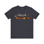Fall-Themed Unisex T-Shirt - Hello Fall Graphic Tee, Autumn Apparel, Seasonal Gift, Cozy Casual Wear, Halloween Top