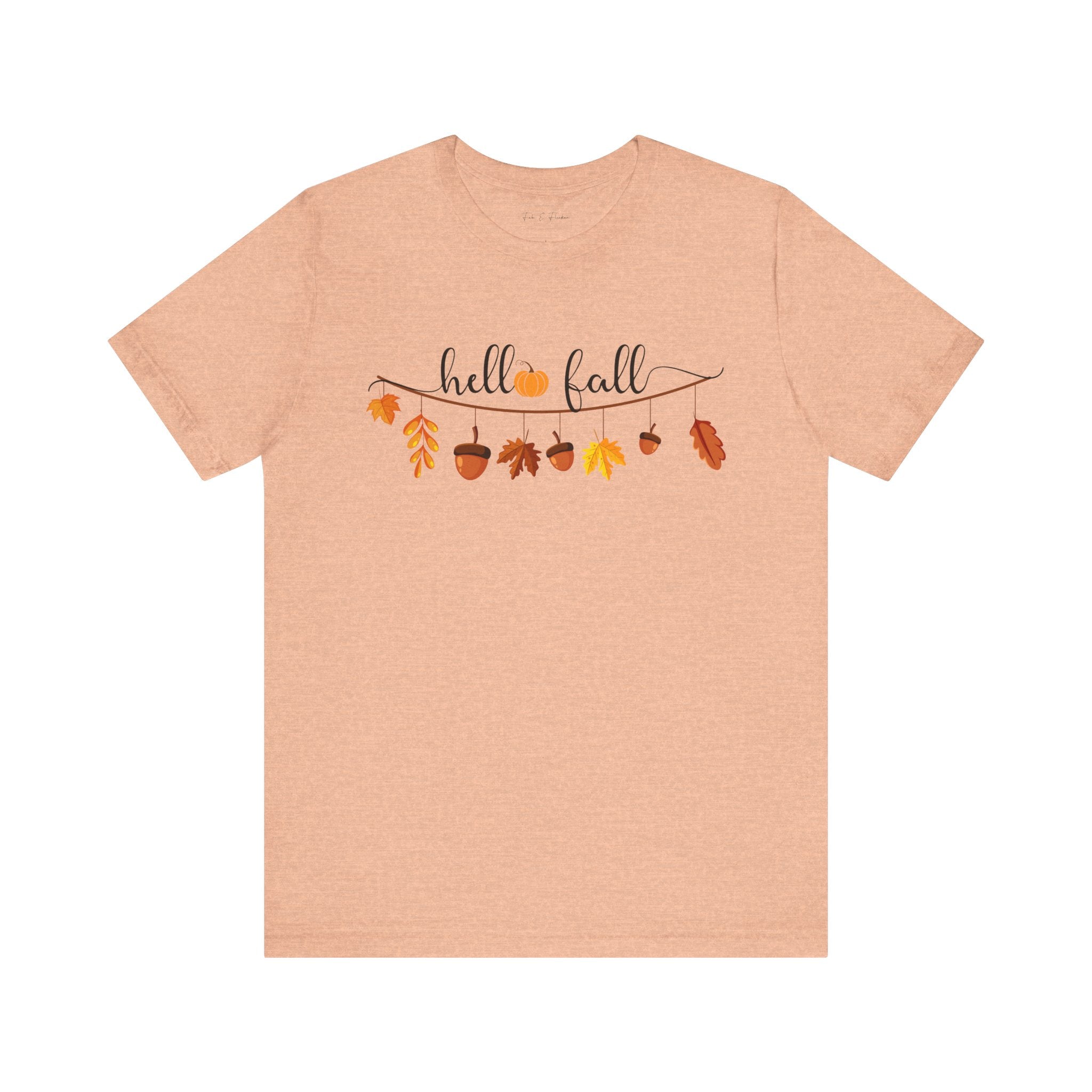 Fall-Themed Unisex T-Shirt - Hello Fall Graphic Tee, Autumn Apparel, Seasonal Gift, Cozy Casual Wear, Halloween Top