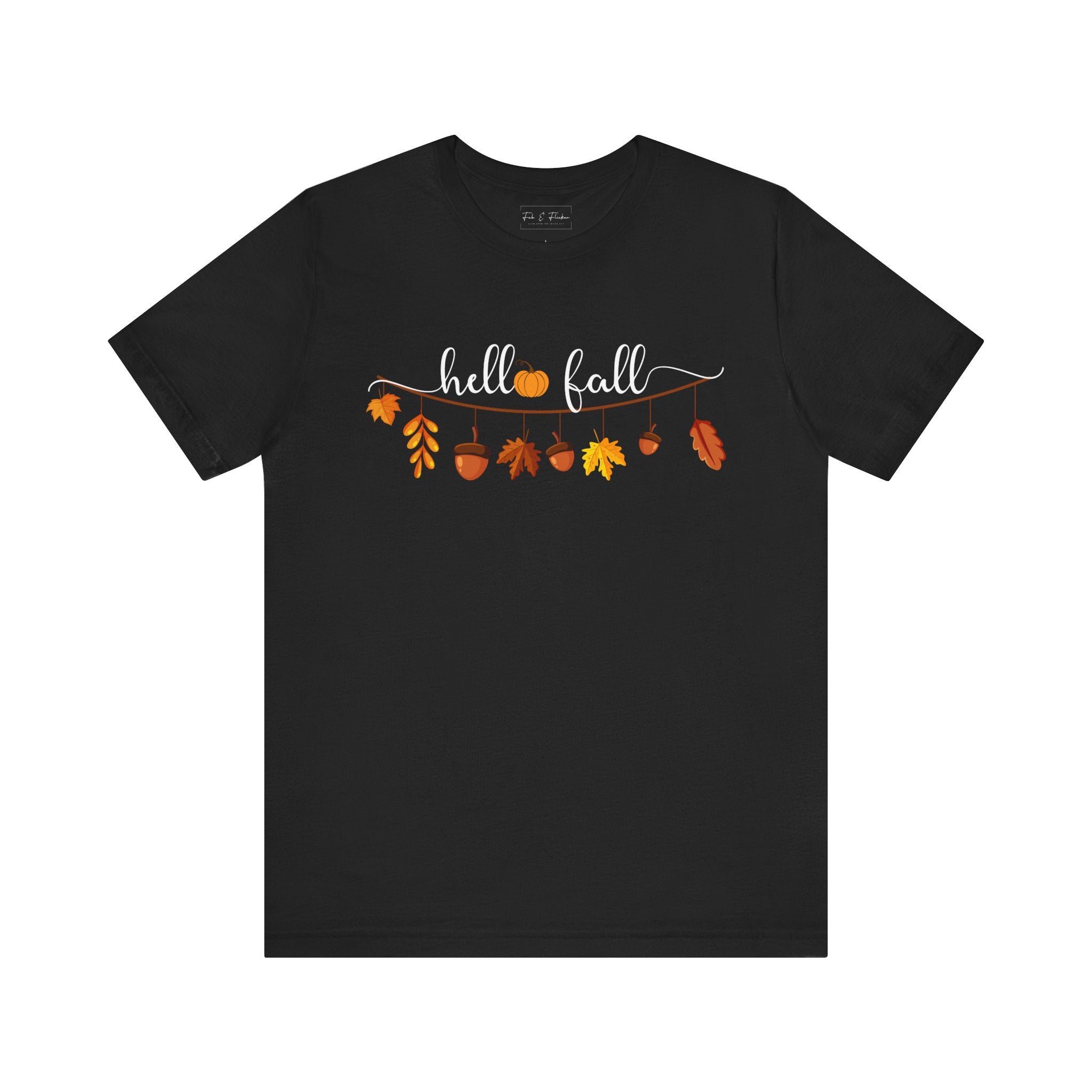 Fall-Themed Unisex T-Shirt - Hello Fall Graphic Tee, Autumn Apparel, Seasonal Gift, Cozy Casual Wear, Halloween Top