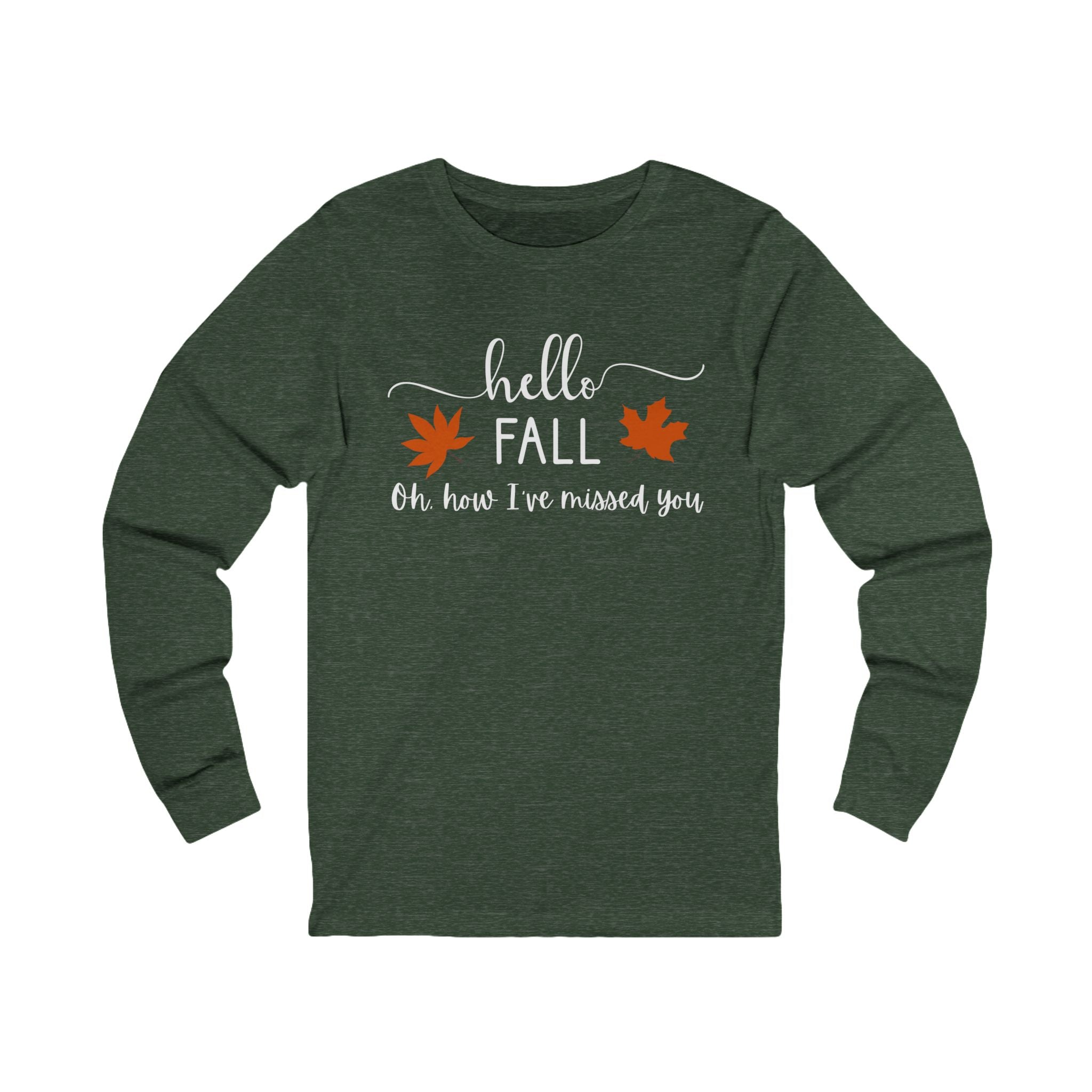 Fall Long Sleeve Tee, Cozy Autumn Shirt, Unisex Graphic Tee, Seasonal Apparel, Thanksgiving Gift, Hello Fall Shirt